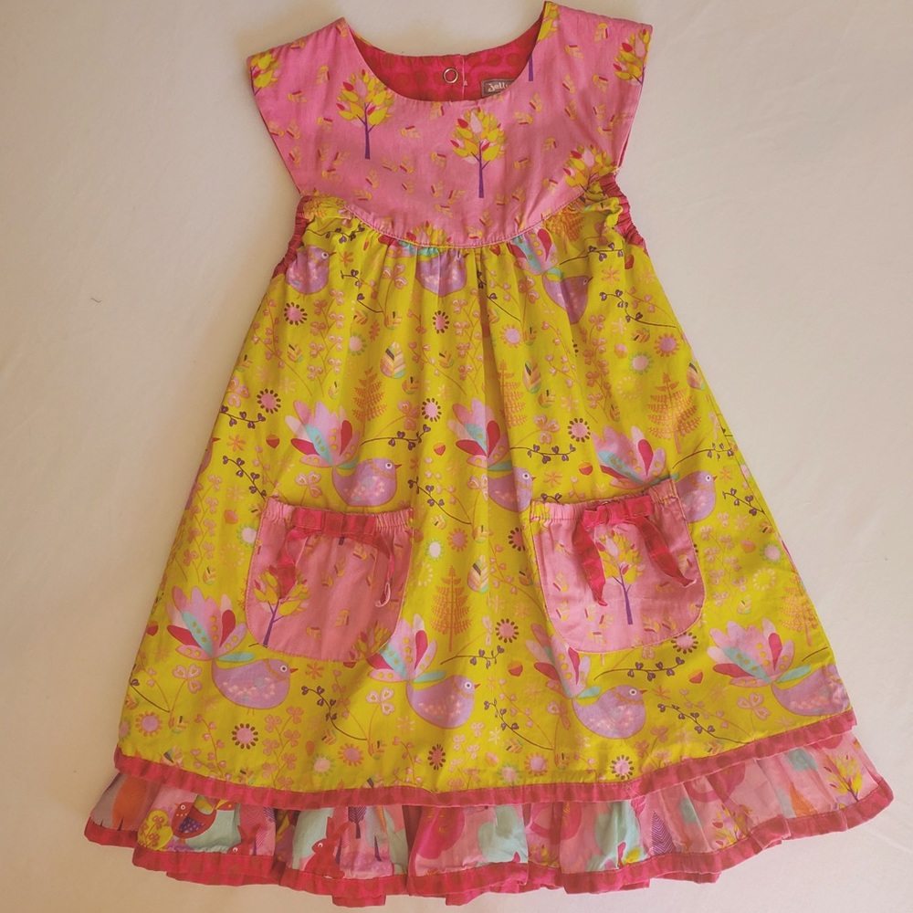 Girls Jelly the Pug Cotton Dress